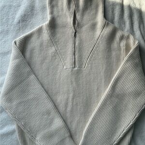 CLOSET CLEAN OUT 3/4 Zip H&M Cowl Neck Cream Sweater